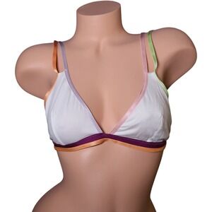 Intimately Free People Colorblock Triangle Bralette Cross Back NWOT L